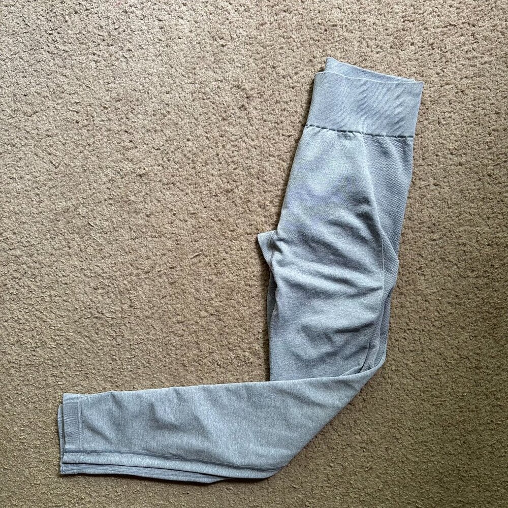 Gymshark Leggings Womens XXS (24x27) Mid Rise Stretch Slim Grey No Pockets